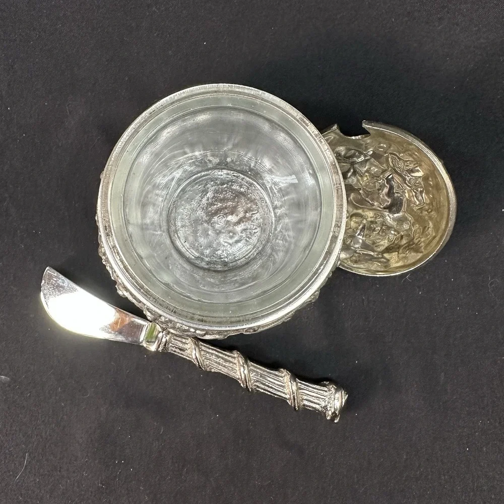 Raimond Silver‎ Plated Mustard Pot /Jam Jar Made In Japan, Vintage
